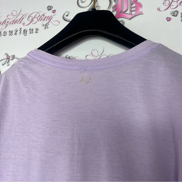 Armani exchange tshirt sparkly lavender lilac grey rhinestone bling studded y2k - Picture 7 of 9